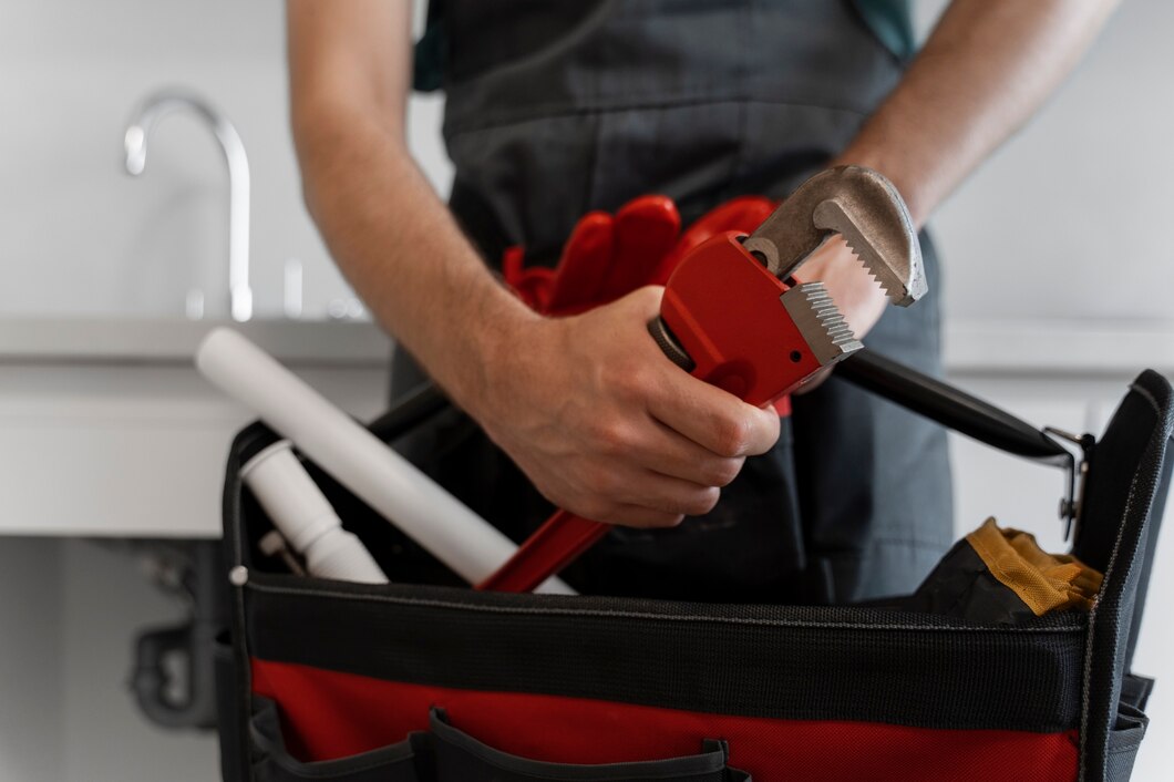 vista frontal hombre trabajando como fontanero 23 2150746298